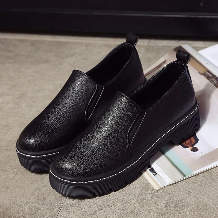麦杜莎 16新款英伦皮鞋女平底防滑黑色工作鞋平跟复古学院风单鞋布洛克鞋包邮
