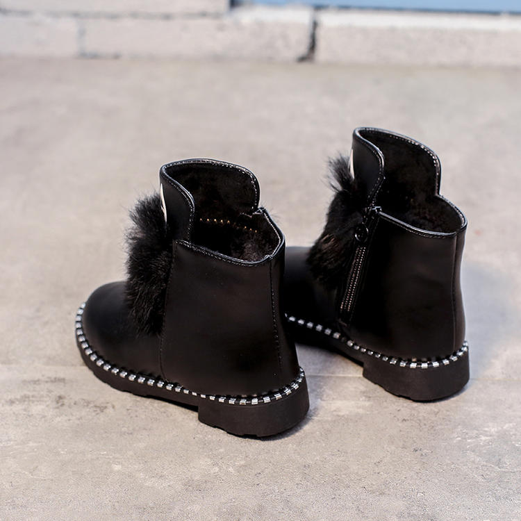 麦杜莎 女童靴子2016冬季新款童鞋儿童加绒雪地靴厚棉马丁靴公主低筒保暖短靴包邮