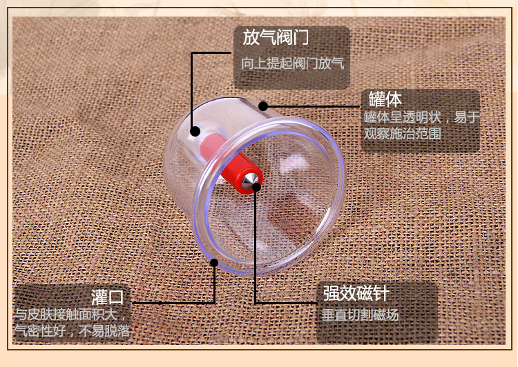 圣安康悦真空拔罐加厚6罐抽气式非玻璃真空拔罐+磁疗针灸