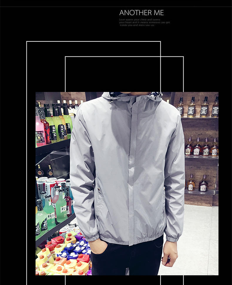 华度威 2016秋季上新品夹克男外套休闲薄款修身韩版圆领潮流外套男夹克ZC915