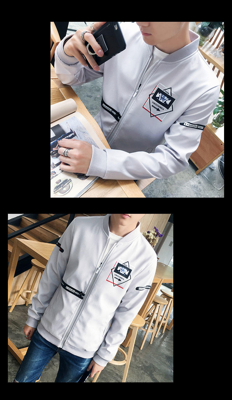 华度威夹克男2016秋季新款韩版修身立领男士休闲外套男装DJS467