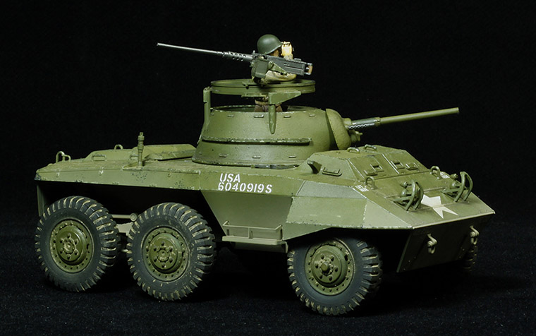 【指文模型】二战美军M8“灰狗”装甲车（免费定制铭牌文字内容）