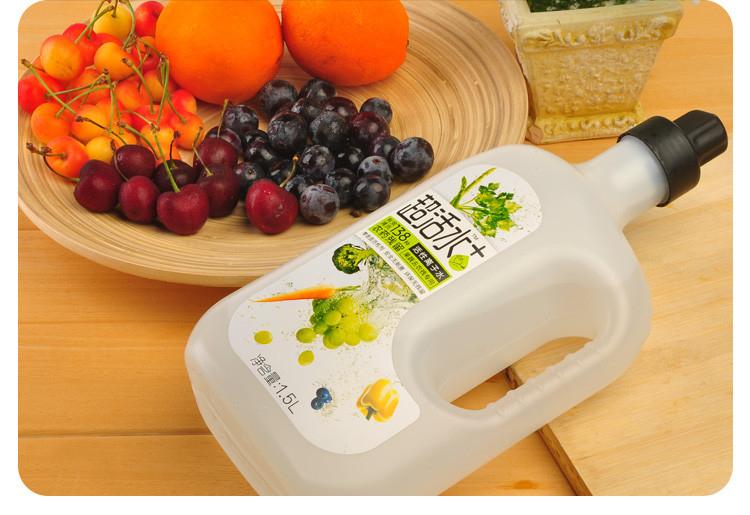 超活水+ 活性离子果蔬清洁剂液清洗剂洗涤剂蔬果净 去农残1.5L*2瓶