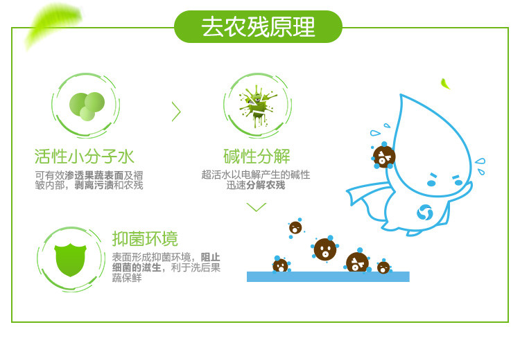 超活水+ 日本专利无添加净去农残  果蔬清洗剂500mL送100ml