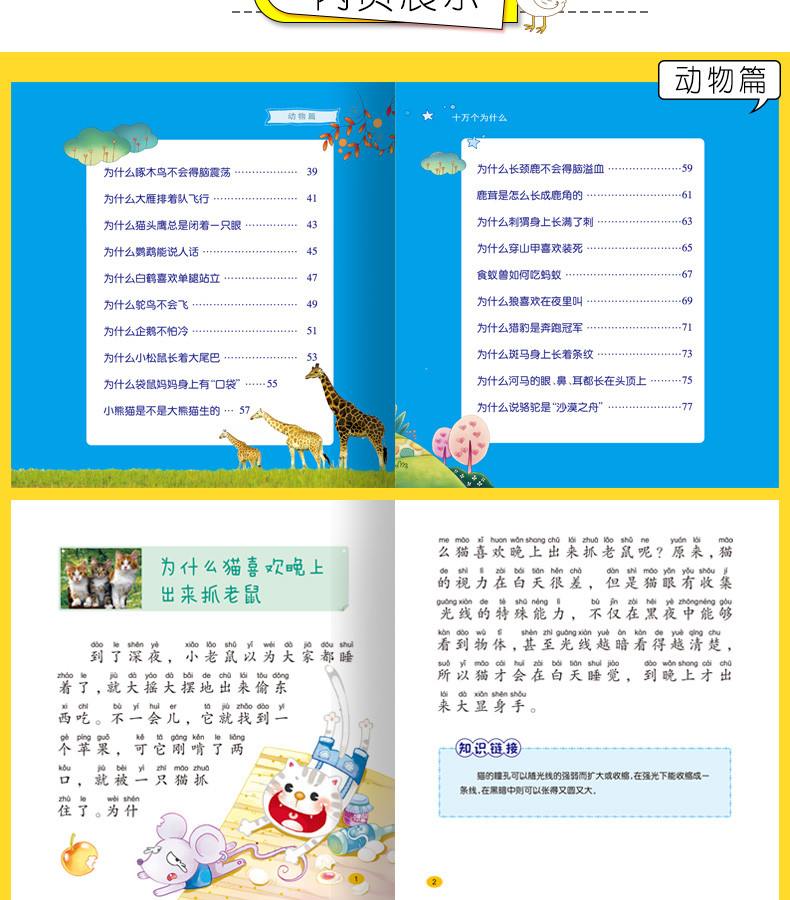 全4册十万个为什么幼儿注音版3-6岁儿童科学启蒙图书 幼儿园宝宝早教必备