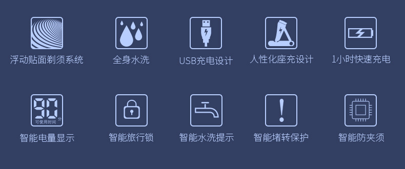 飞科/FLYCO  剃须刀全身水洗飞科电动剃须刀男士刮胡刀充电式胡须刀FS377