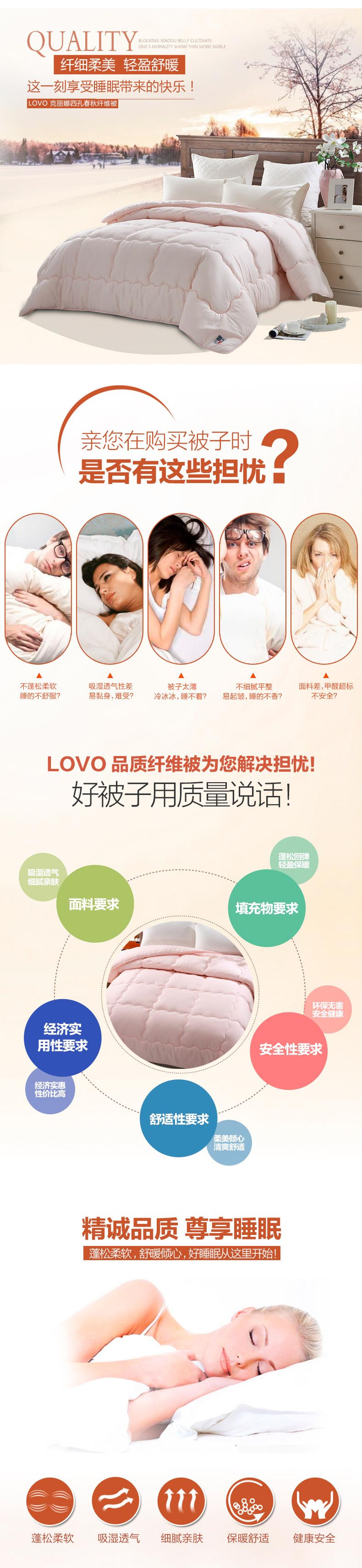 乐我/LOVO家纺（罗莱生活荣誉出品） 克丽娜四孔春秋被