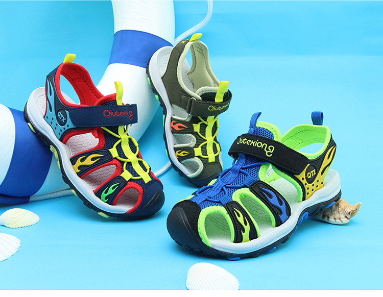 丘特熊男童凉鞋2018新款夏季包头韩版儿童鞋子11中学生12大童沙滩鞋15岁