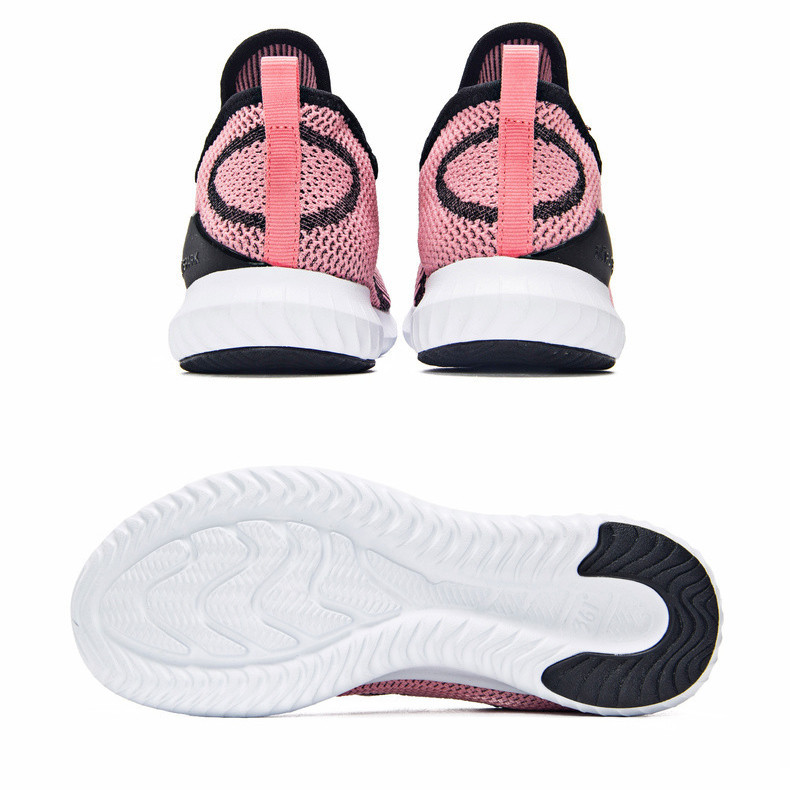 361°女鞋2018夏季新款粉色网面运动鞋一脚蹬针织跑步鞋女