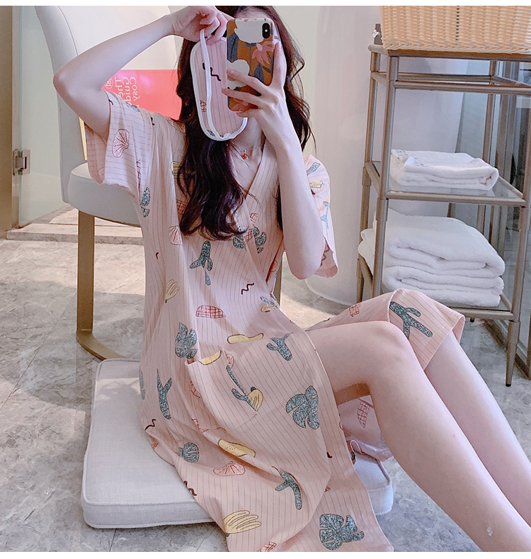 韩版清新学生薄款夏季睡裙子浴袍夏天日式和服睡衣女夏天短袖睡袍