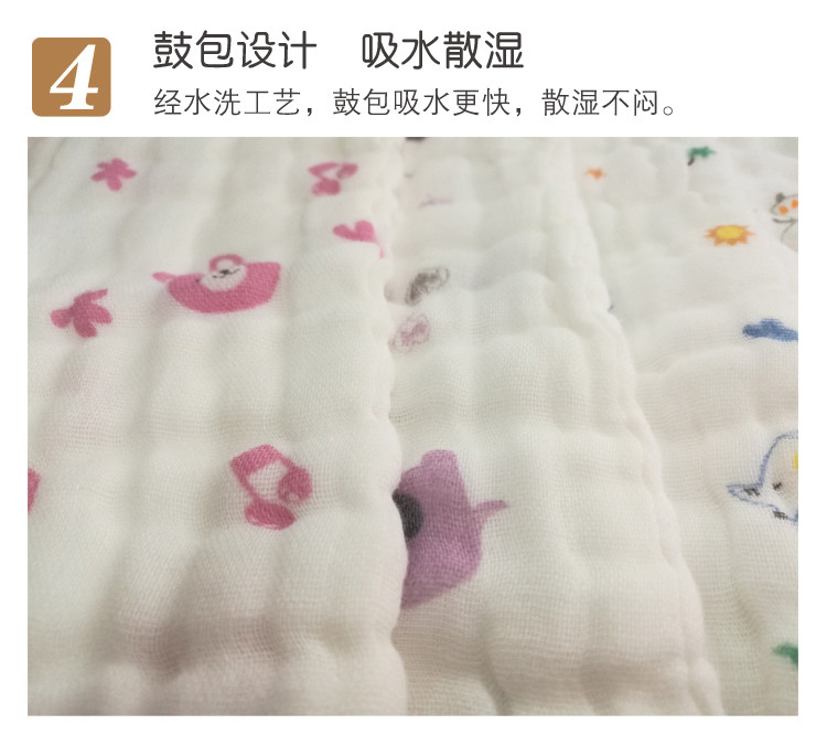 BOBO 纯棉可洗小孩纱布尿布婴儿用品宝宝透气尿片12层5条装