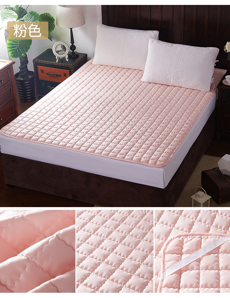 爱丽奢磨毛可水洗夹棉绗绣纯色高品质床护垫床褥子120*200cm
