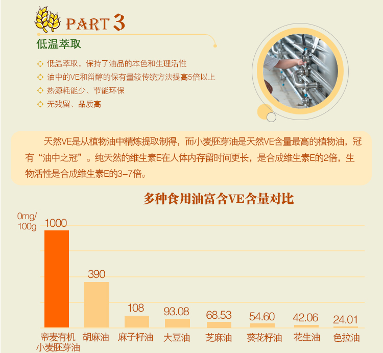 【帝麦】初冷榨小麦胚芽油食用油500ml天然植物油富含维生素E