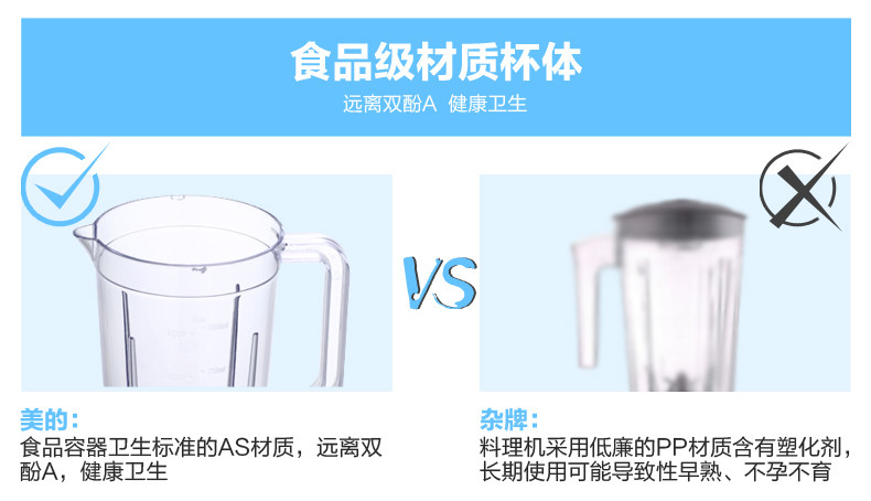 美的/MIDEA 美的 MJ-BL25B12 多功能电动料理辅食豆浆搅拌机正品