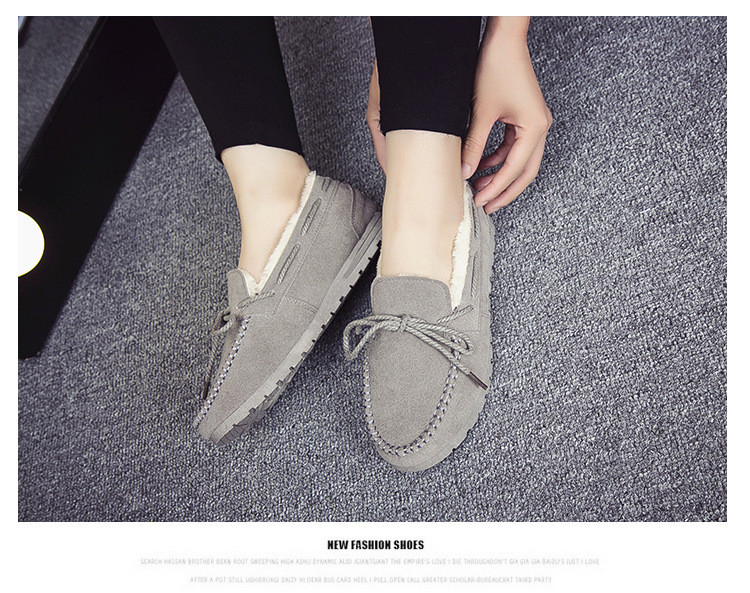 曼莱森/MANRISE 冬季韩版女鞋新款棉鞋加绒套脚情侣保暖雪地靴 厚底豆豆鞋