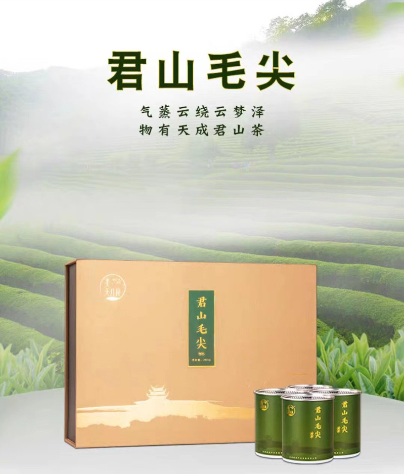 美天几杯 【湖南岳阳】美天几杯 君山毛尖罐装礼盒200g