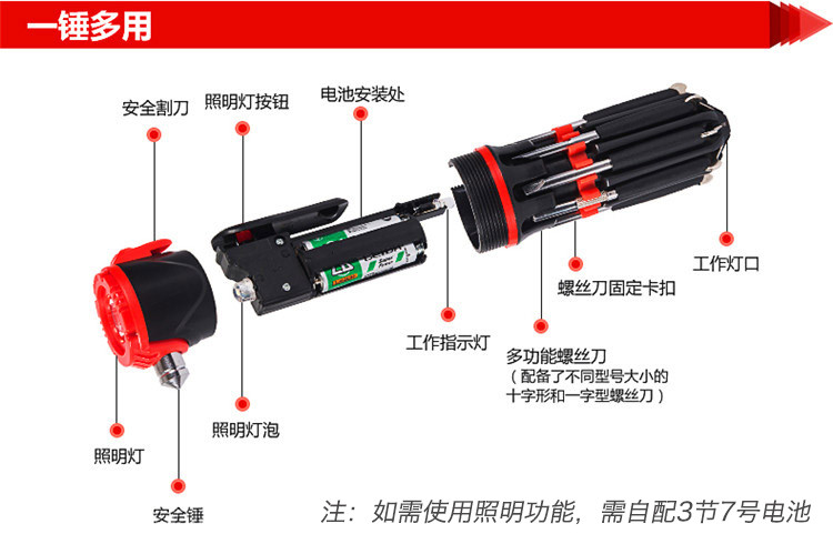 沿途 多功能汽车安全锤 救生锤车载逃生锤 F01