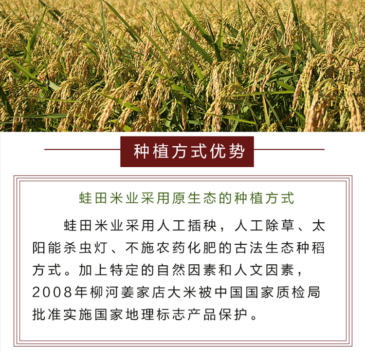 正宗东北吉林柳河姜家店大米蛙田贡米绿色食品稻花香新米2.5KG