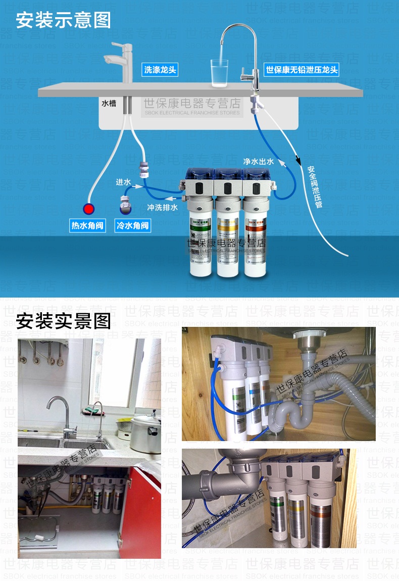 世保康净水机净水器SJ-F60x3新款升级微渗透直饮机家用厨房自来水过滤器