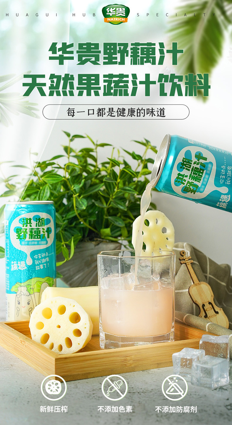 【洪湖馆】华贵野藕汁礼盒310ml*12瓶优惠装复合植物蛋白饮料湖北特产