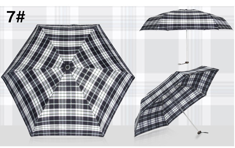 天堂伞正品遮阳伞超轻超小五折叠格子太阳伞防紫外线男女士晴雨伞