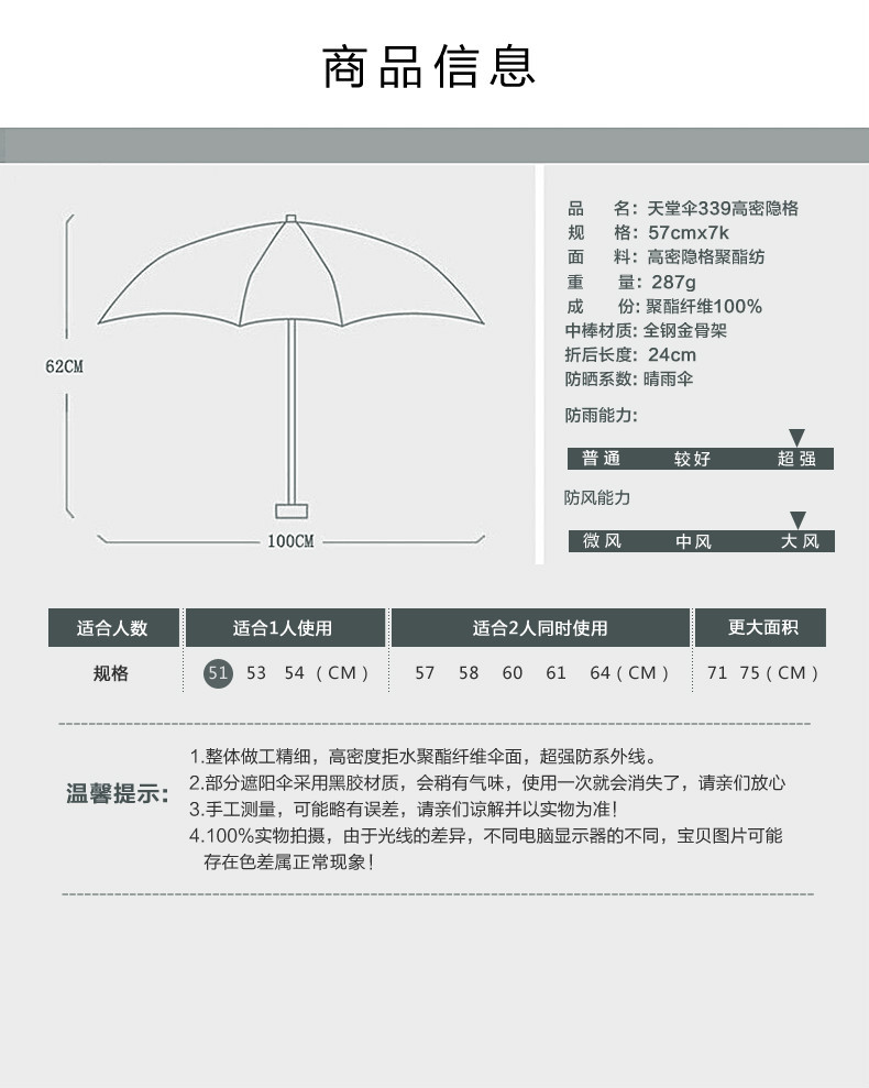 天堂伞正品晴雨伞商务格子伞折叠三折伞男士伞加固广告伞女士雨伞