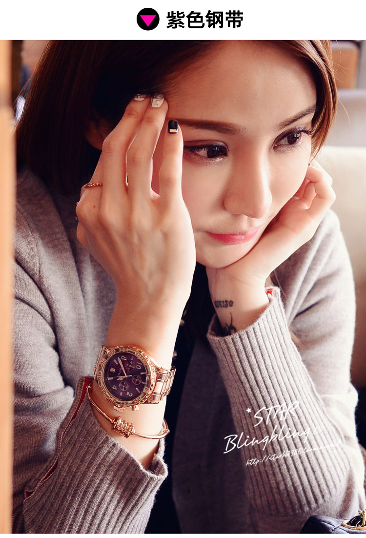 艾米娅 2016新款 帅气时尚潮流大表盘韩版皮带手表石英表时装表女表腕表