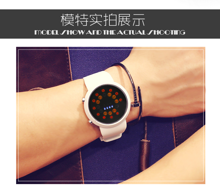 艾米娅 HIIN韩国时尚潮流个性男士LED电子表原宿女款学生表韩版女生手表