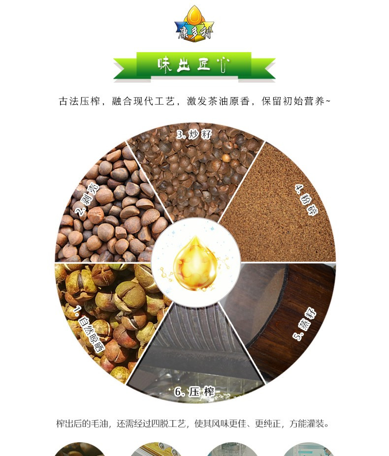 康多利 【常德基地农品】常德冷榨山茶籽油2.6L