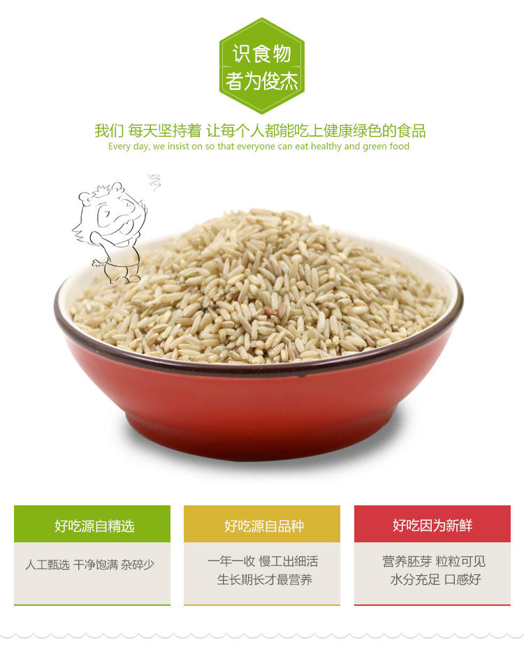 明记在心 糙米颗粒饱满养生大米五谷杂粮粗粮米玄米500g