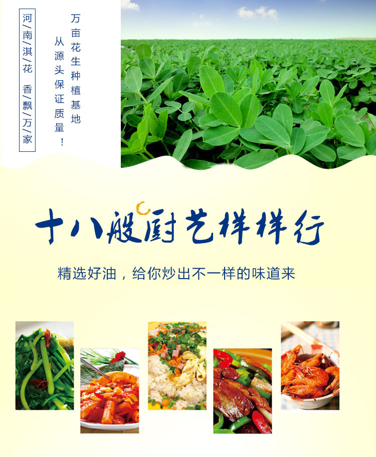 淇花压榨一级花生油 物理压榨食用植物油 炒菜烘焙家庭食用桶装5L 仅限鹤壁自提