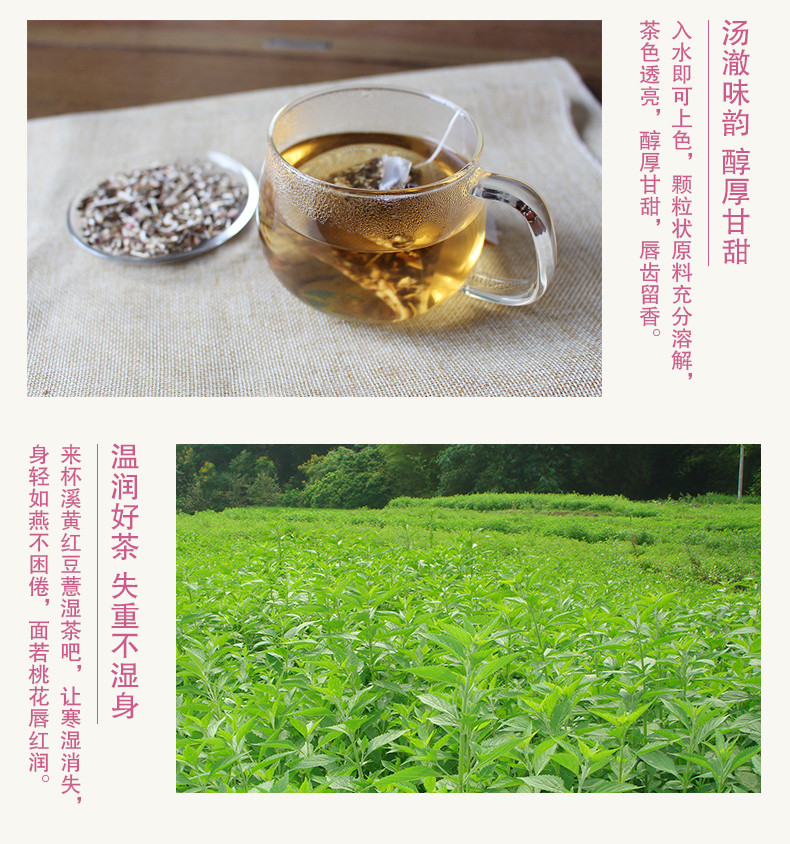 万松堂 溪黄红豆薏湿茶 60g/盒 三角包代用茶 买2送1 包邮