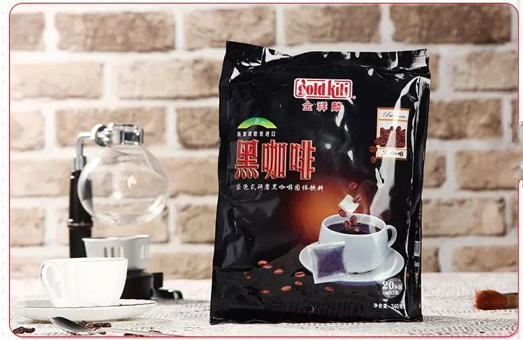 金祥麟 二合一袋泡式速溶黑咖啡新加坡进口黑咖啡粉袋装340g20包