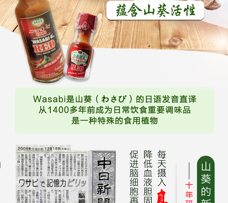 【买一送一】WASABI-O山葵辣椒沙司3ml 原装进口西餐披萨烘焙调味料 【5瓶装】清真 素食