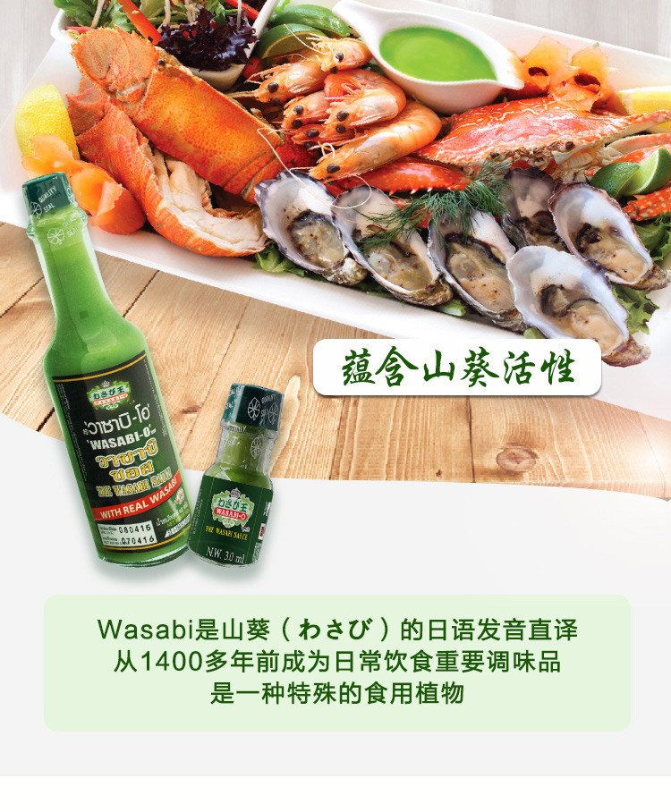 WASABI-O山葵沙司3ml 原装进口 西餐披萨烘焙调味料 清真 素食