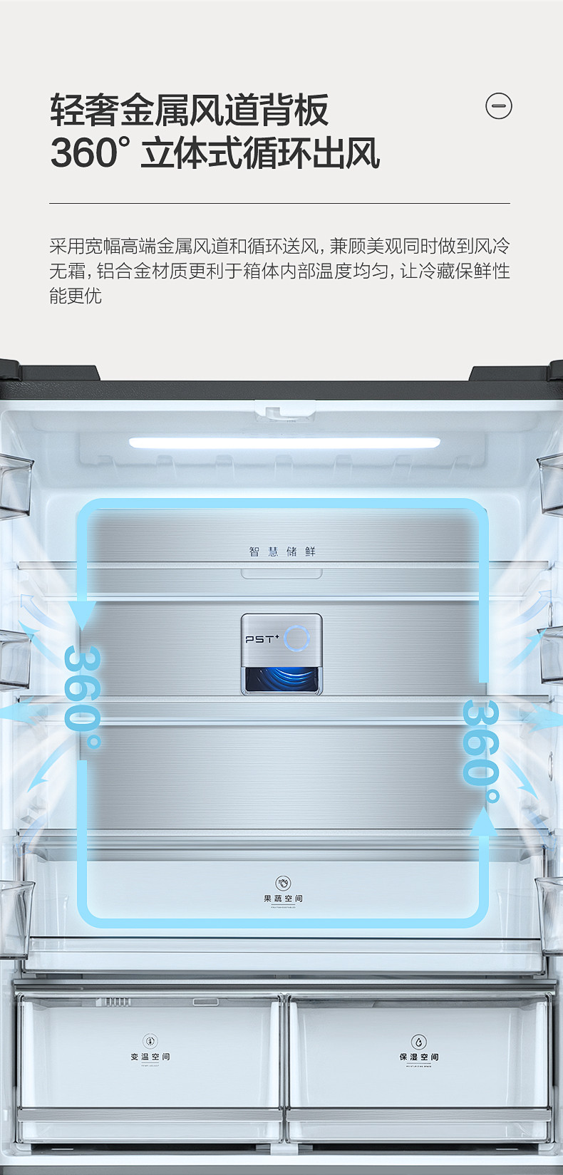 美的/MIDEA 变频一级能效十字双开门电冰箱509升除菌无霜BCD-509WSGPZM(E)玻璃面板