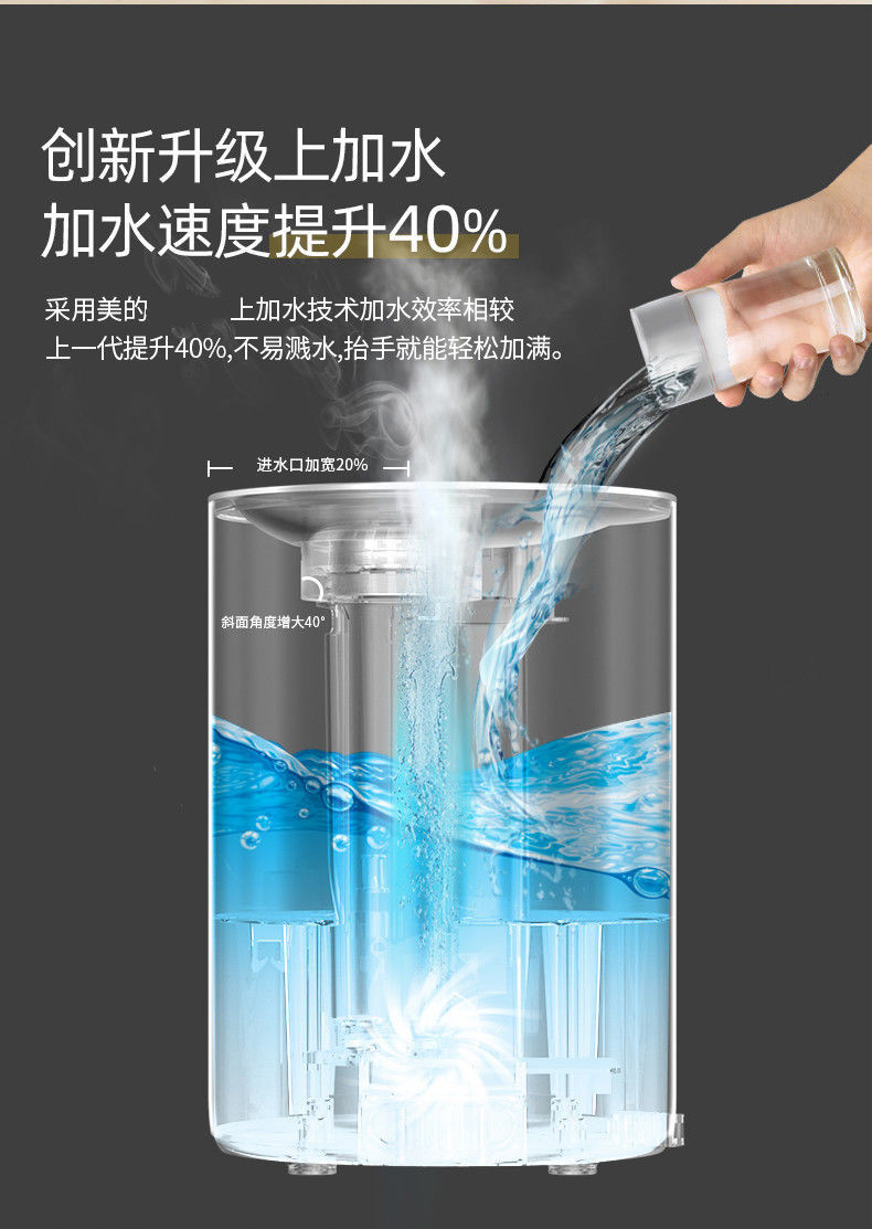 美的/MIDEA  加湿器迷你小型家用卧室香薰喷雾器增湿大雾量孕妇婴儿SC-3E25X金色