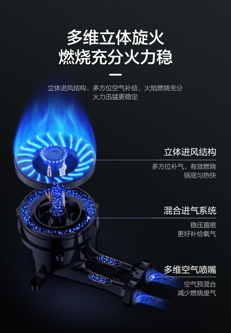 美的/MIDEA 燃气灶天然气液化气双灶台嵌两用4.5kW大火力节能QW08