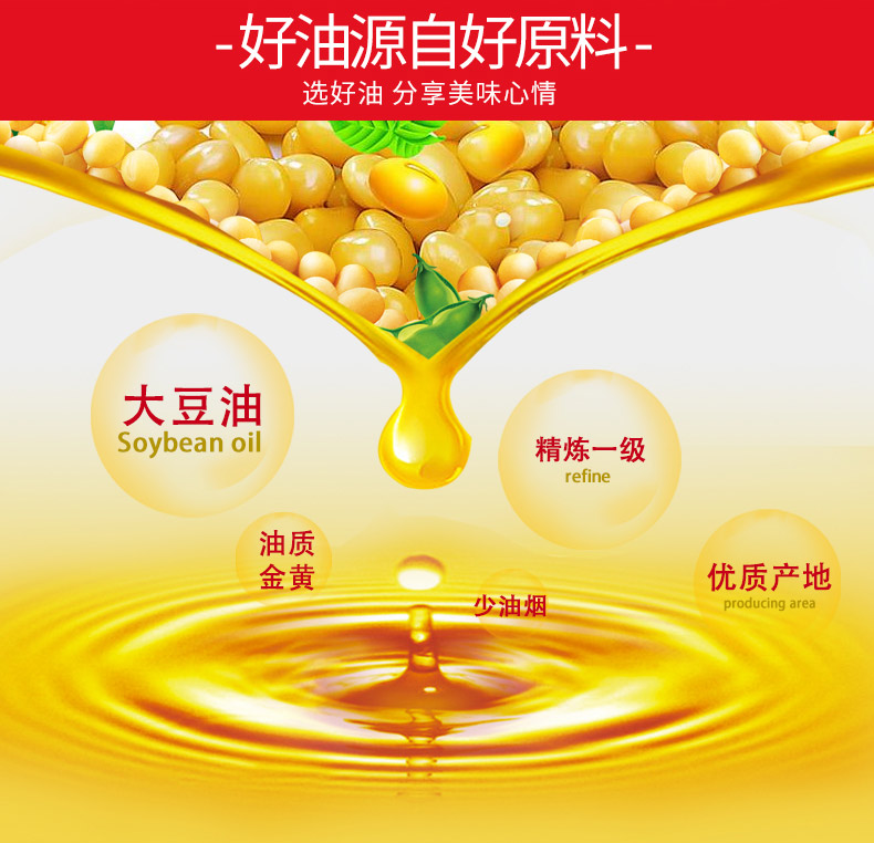 金龙-鱼大豆油5L瓶装精炼一级食用桶装浸出蛋糕烘焙炒菜家用色拉油