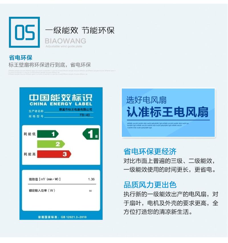 【邮乐吉安馆】标王 家用电风扇壁挂式摇头风扇