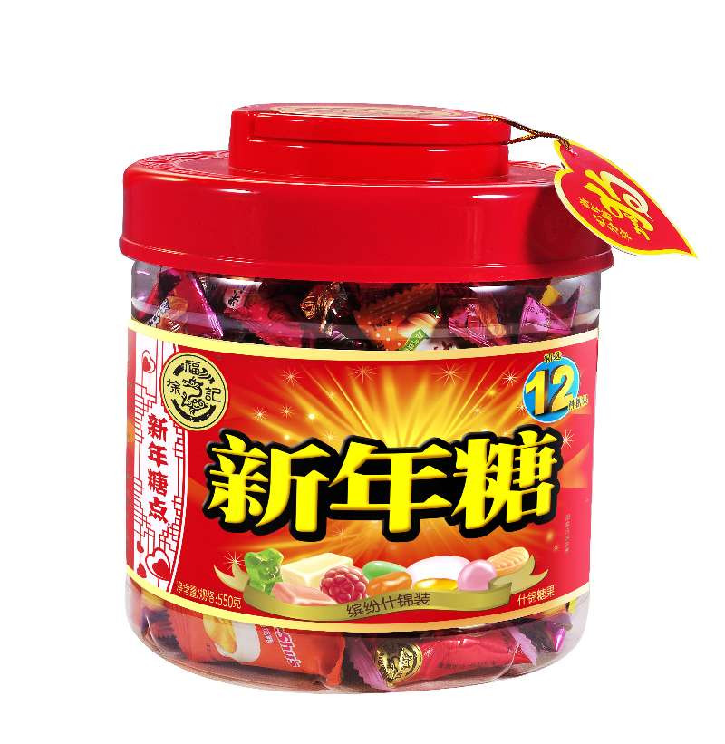 【邮乐鹰潭馆】徐福记 (年糖桶)1250新年糖桶  550G/桶