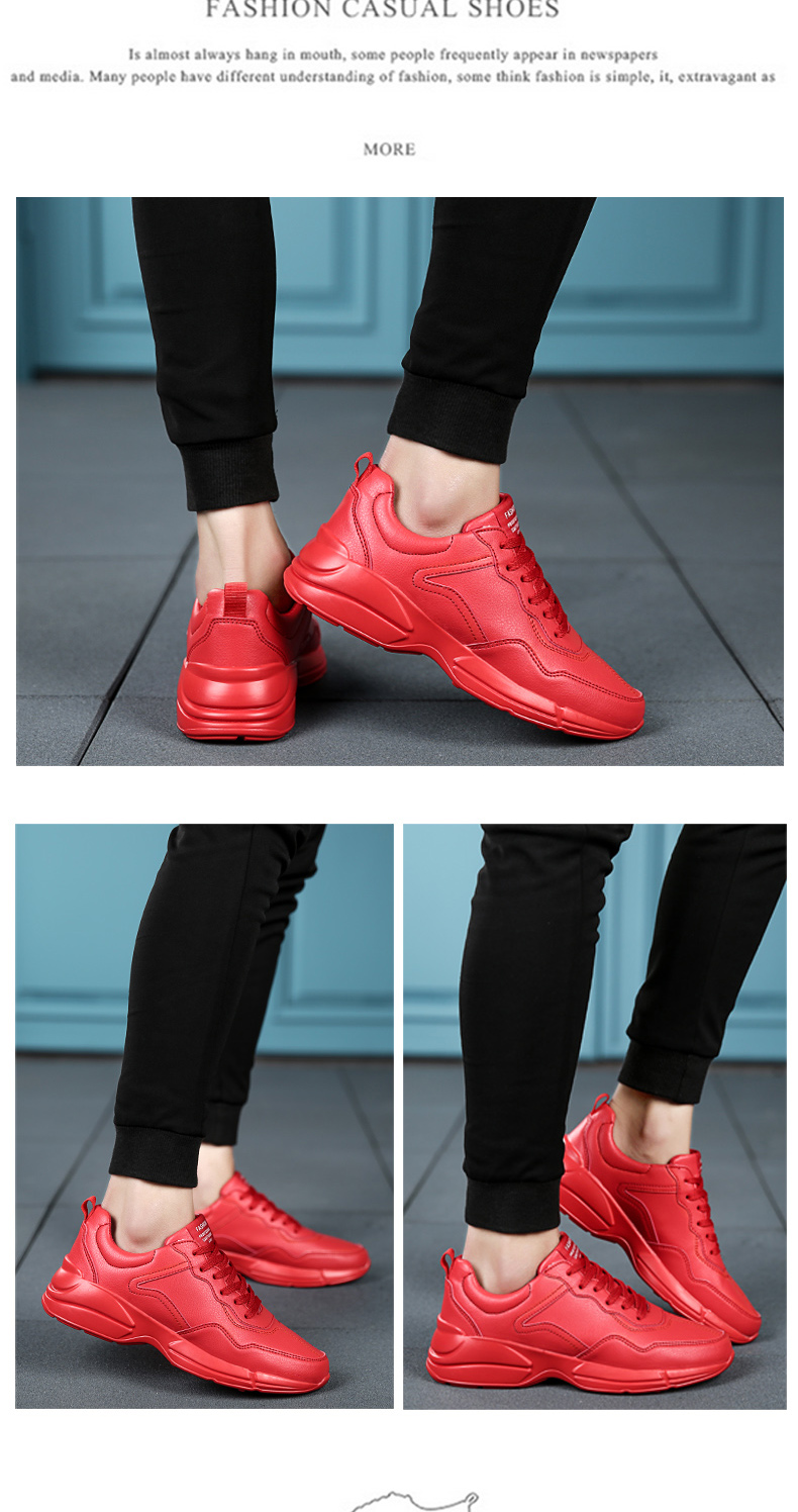 OKKOyc525新款春季男士休闲运动鞋子男潮鞋红色板鞋百搭学生个性小白鞋