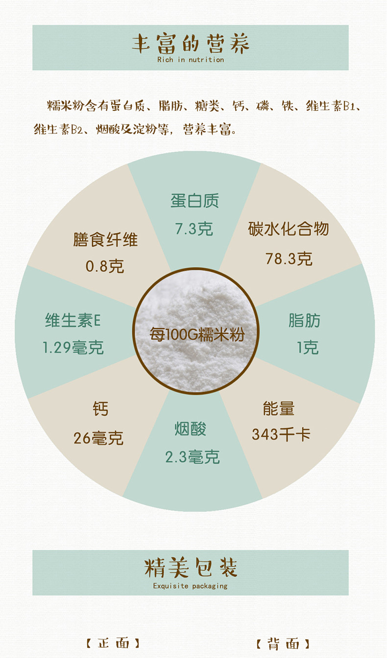 【信阳邮约会~潢川】黄国粮业水磨糯米粉500g 包邮