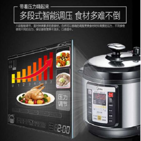 【限信阳地区积分兑换专用，不对外销售】美的（Midea）电压力锅PCS6001P『6L双胆7档调压』