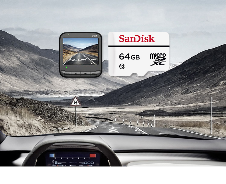 闪迪/SANDISK 视频监控64G内存卡SD存储卡 行车记录仪tf卡运动摄像头无人机