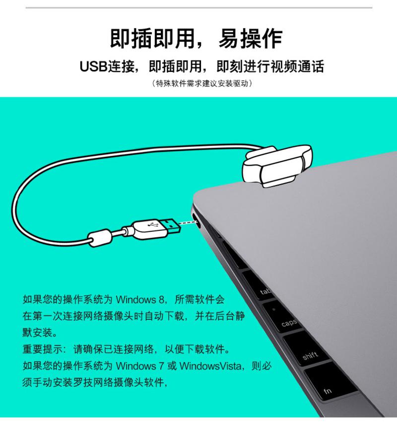 罗技/Logitech C920高清视频带麦克风直播网络户外YY主播高清摄像头