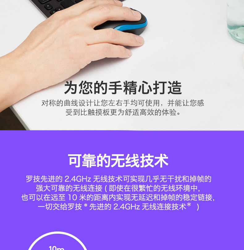 罗技/Logitech M185无线鼠标笔记本电脑鼠标 办公光电USB鼠标包邮