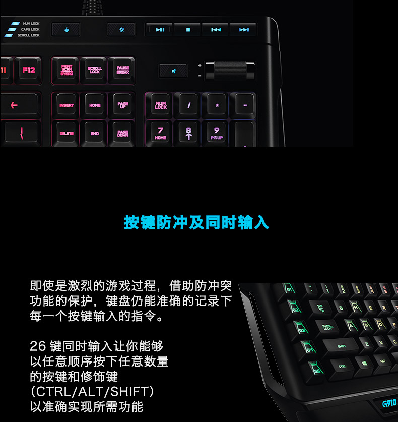 罗技/Logitech G910有线游戏炫彩背光机械键盘LOL/CF专业游戏键盘