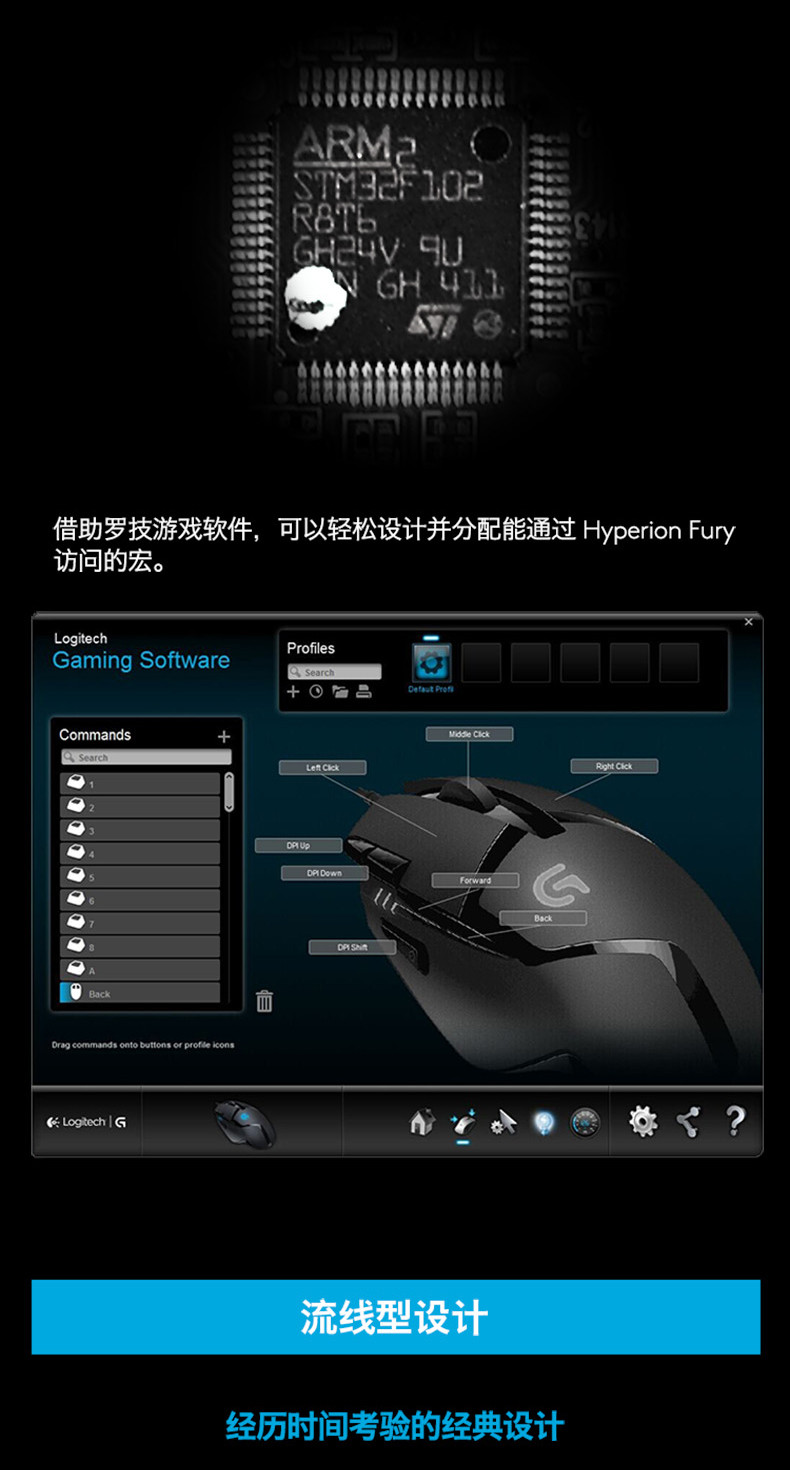 罗技/Logitech G402有线背光游戏鼠标电脑电竞宏编程