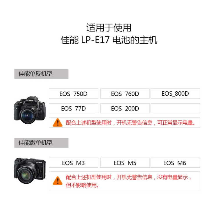 沣标(FB) LP-E17相机电池EOS M3 M5 M6 760D 750D 800D 77D